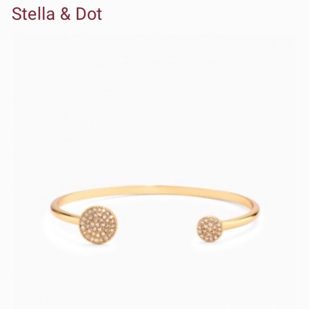 Stell & Dot Pave Gold Cuff Bracelet